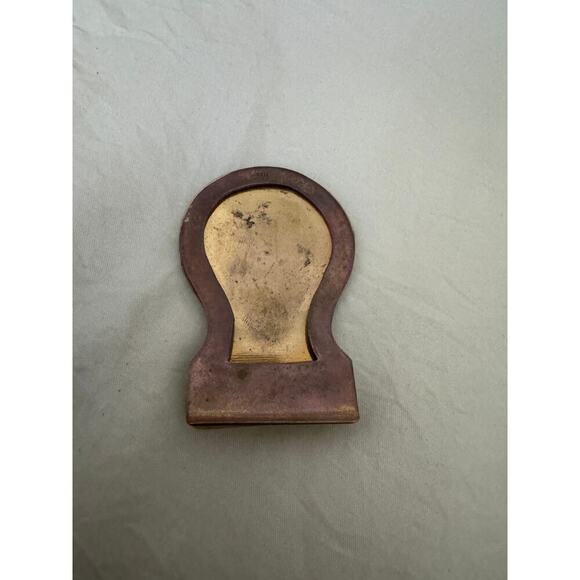 Vintage Money Clip Brass and Copper Amber Glass Marked Italy, Father's Day - Picture 11 of 11